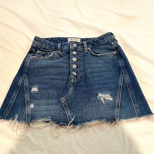 We The Free by Free People Distressed Denim Skirt Size 28